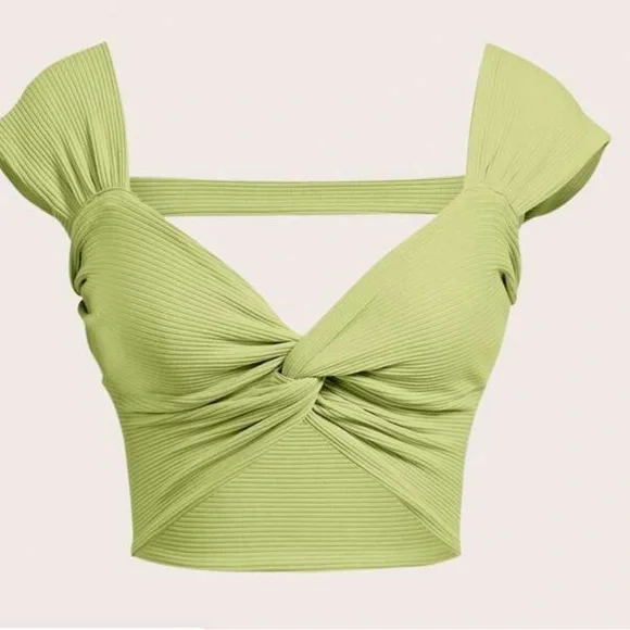 Green Crop Top - Picture 4 of 4
